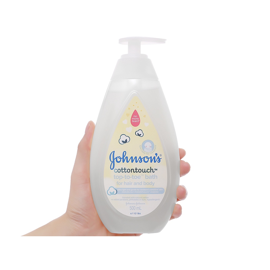 [Nhập HANG2708 giảm 8% đơn 300K] Sữa tắm gội toàn thân Johnson Baby Cottontouch (500ml)