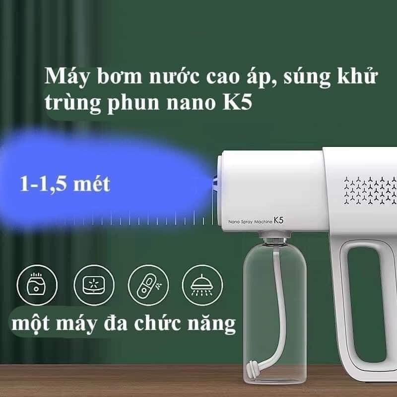 Máy xịt khử khuẩn cầm tay K5 ,S.úng phun khử khuẩn nano K5 , Bảo Hành  1 Đổi 1
