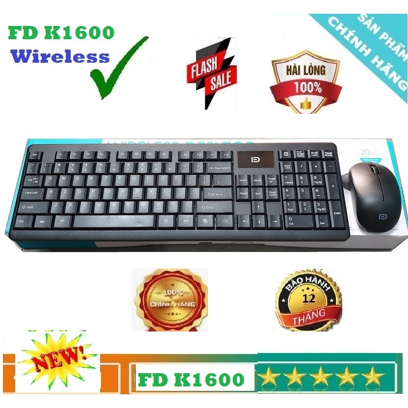Bộ Bàn Phím Chuột Không Dây FD K1600