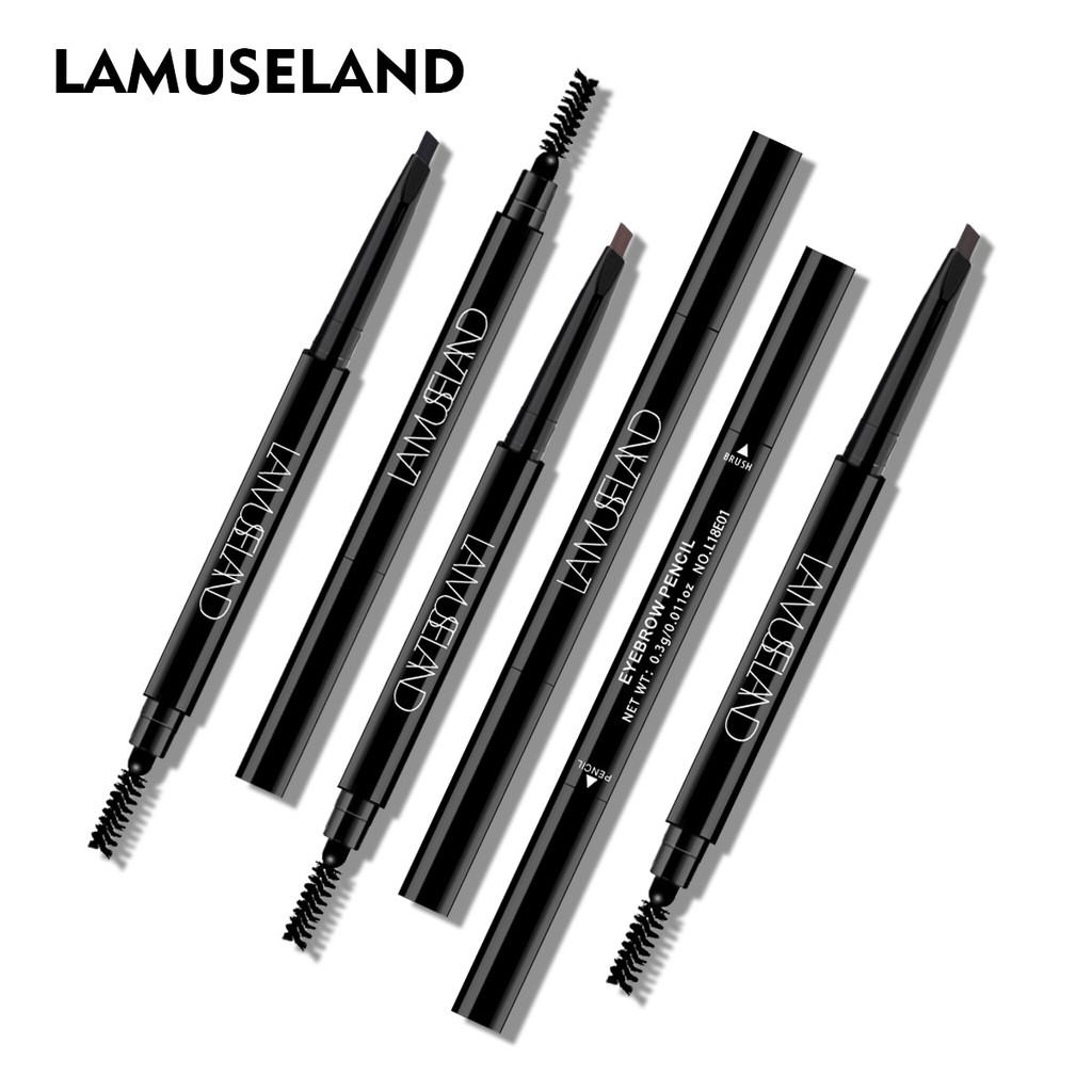 Bút kẻ lông mày LAMUSELAND L18E01 lâu trôi thiết kế hai đầu tiện dụng cao cấp 0.3g