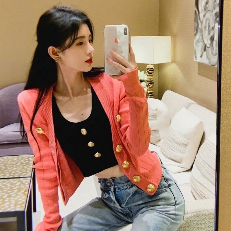 Áo len cadigan khuy vàng RA-EL