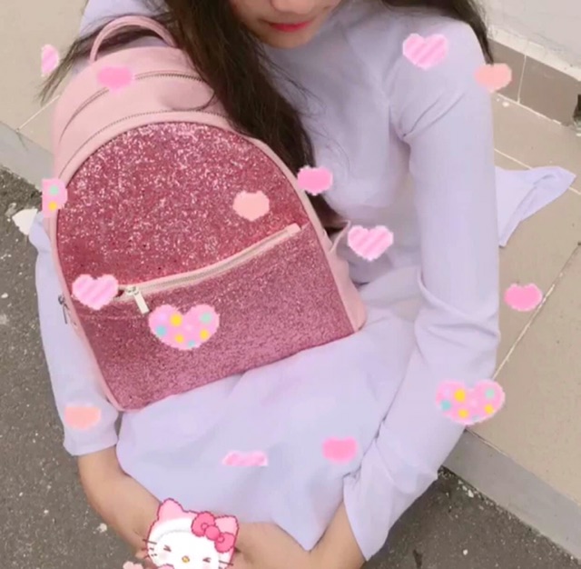 Balo Hồng bling bling có sẵn