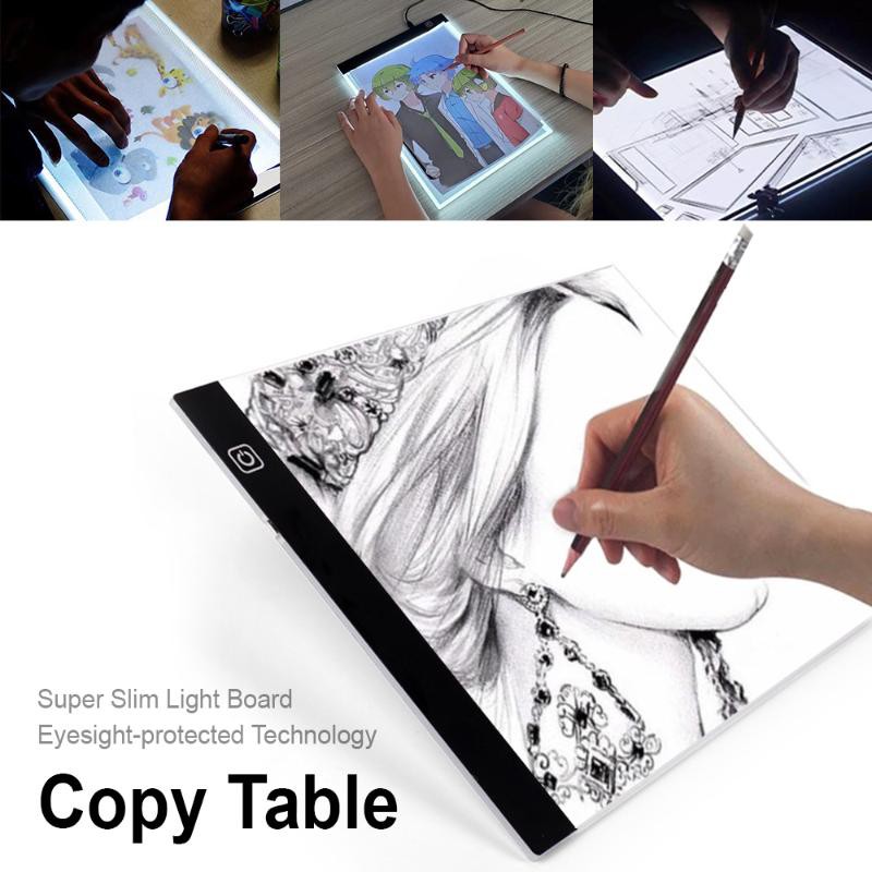 Bảng Sao Chép Kỹ Thuật Số Khổ A4 Có Đèn LED Siêu Mỏng Kèm Cáp USB Tiện Dụng