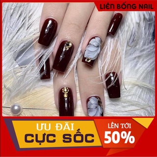 hoa ẩn - hoa góc ôm kín móng 2 bông 14k