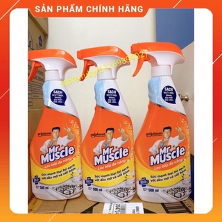 [Bao Bì Mới] Nước Lau Bếp Mr.Muscle Đa Năng Hương chanh_ 500ml( Hàng Công Ty Johnon & Son)