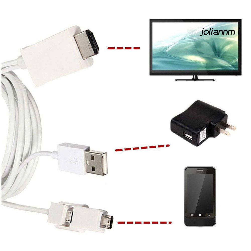 Cáp Chuyển Đổi 2.5m 5 / 11 Pin Micro Usb Mhl Sang Hdmi 1080p Hd Tv Cho Điện Thoại Android