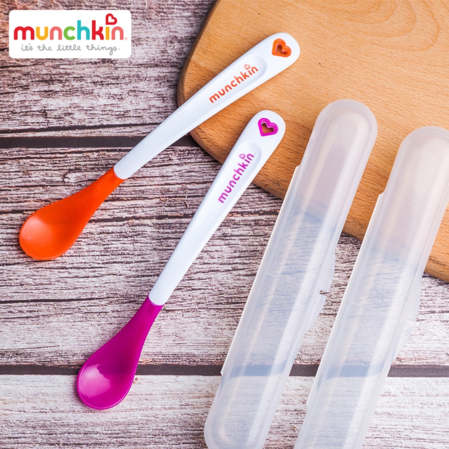 Thìa báo nóng munchkin Mỹ thìa mềm silicone cảm biến nhiệt thông minh bộ 4 chiếc MK02 Homedy Kids