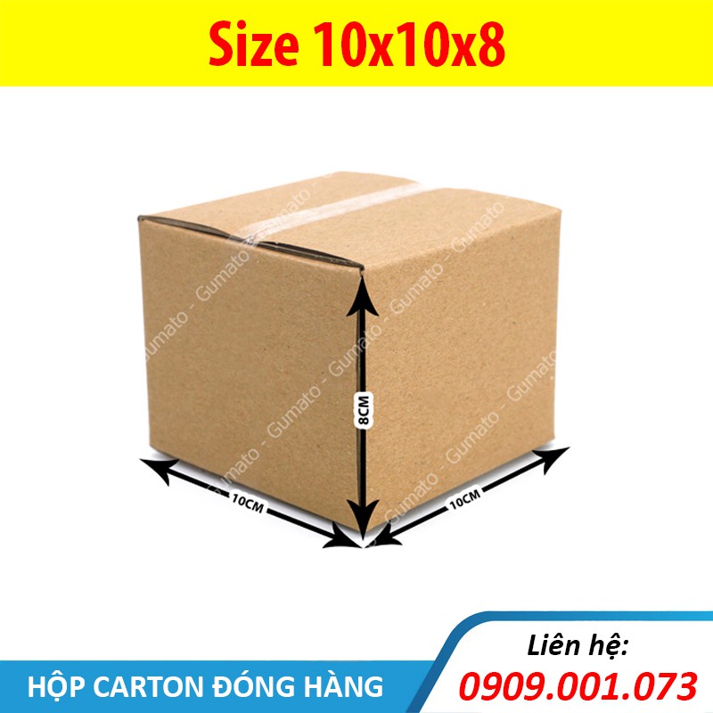 Hộp giấy P13 size 10x10x8 cm, thùng carton gói hàng Everest