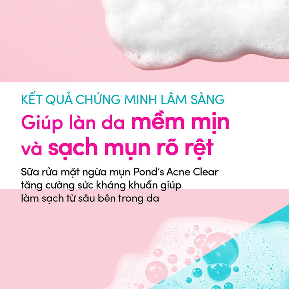 Sữa Rửa Mặt Pond's Làm Sáng Da Ngăn Ngừa Mụn 100g Acne Clear Facial Foam #70