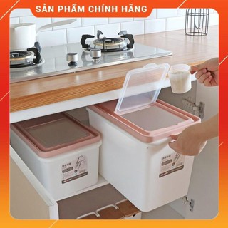 Thùng nhựa đựng gạo thông minh 10kg đa năng đựng ngũ cốc, đồ ăn khô cho động vật,thùng đựng gạo 15kg kèm cốc chia vạch