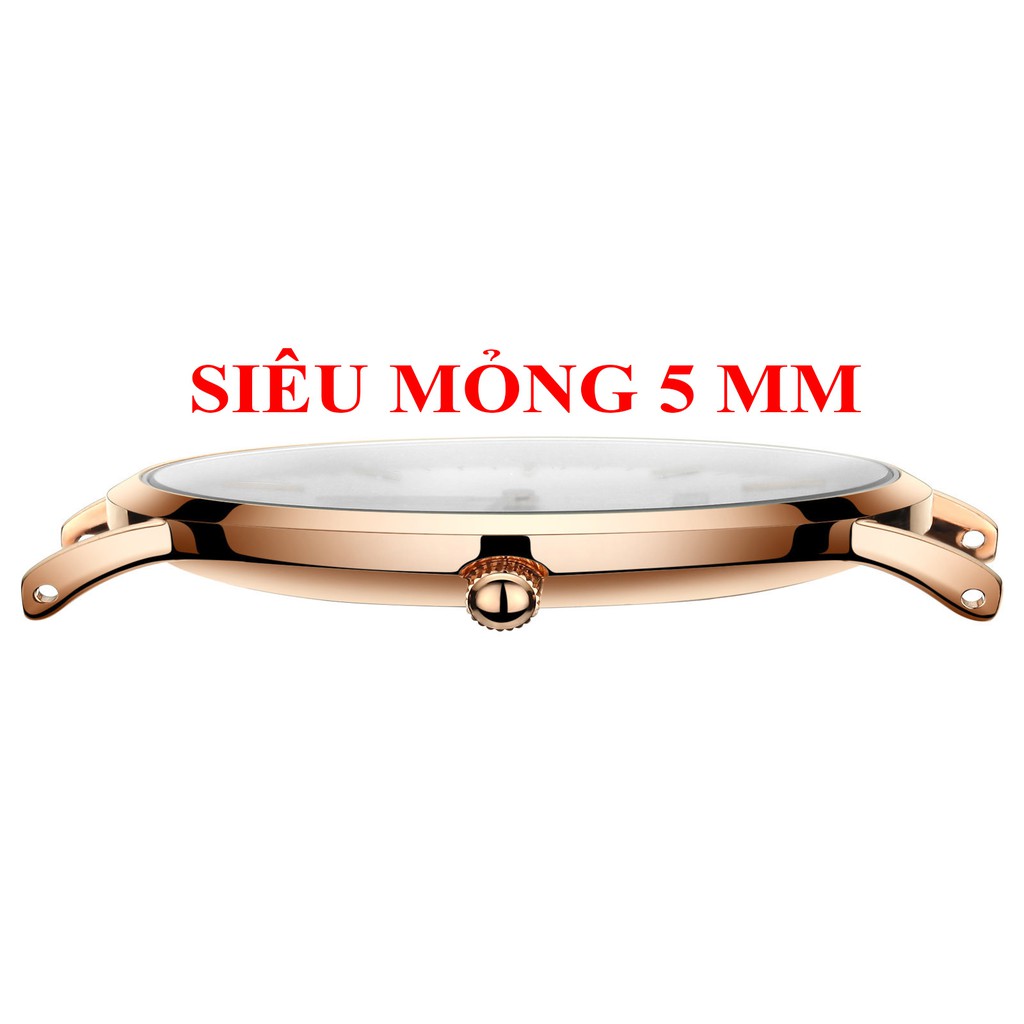 Đồng Hồ Nam CRNAIRA C078 chống nước Máy Siêu Mỏng Dây Thép Mành Cao Cấp