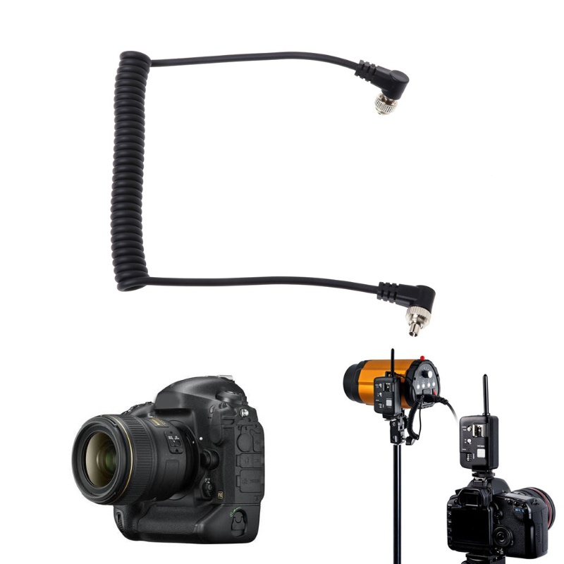 Dây Cáp Lò Xo Nối Đèn Flash Máy Tính Với Khóa Vặn Cho NIKON M-M