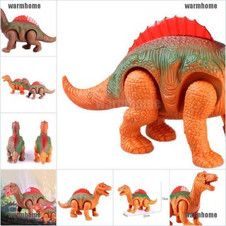 warmhome Light Up Luminous Dinosaur Electronic Walking Robot Dinosaur Model Kids Toy Gift thro