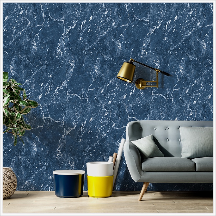 Giấy Dán Tường Vân Đá Xanh Dương Mã V2 - Decal Dán Tường Vân Đá Cắt Sẵn Dán Phòng Bếp Chống Bẩn Kích Thước 60*150 Cm