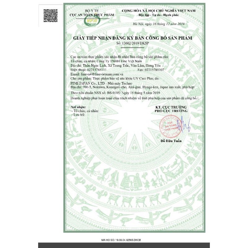 Viên uống chống nắng UV Care Plus Fine Japan
