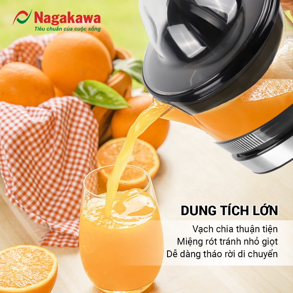 Máy vắt cam điện Nagakawa NAG0814 (0,75L) – Bảo hành 12 tháng