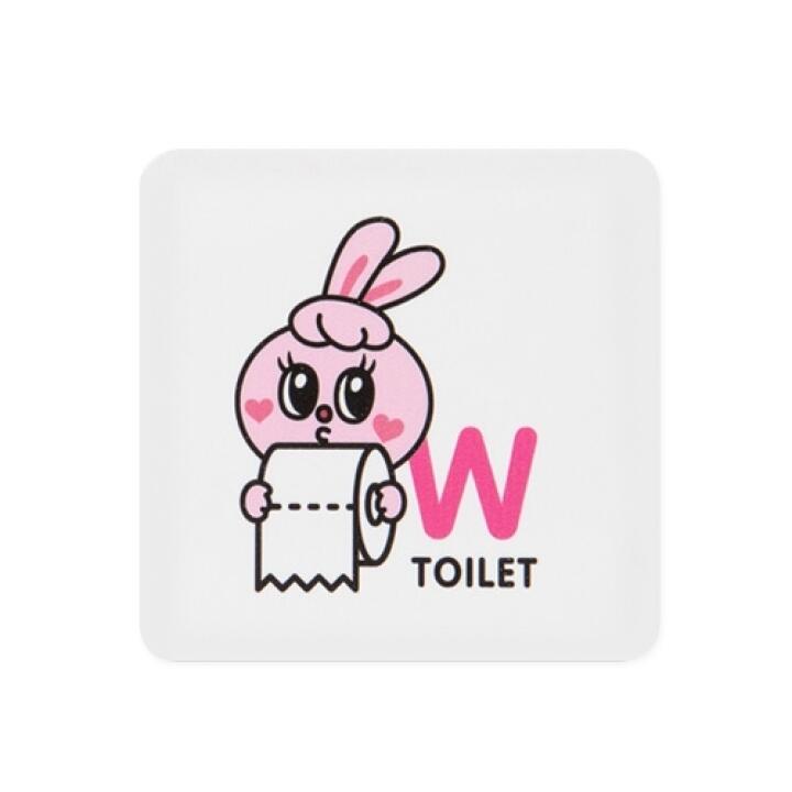 Miếng Dán Ký Hiệu Cửa Nhà Vệ Sinh ARTBOX Hàn Quốc Thỏ Bunny Formex Size Vuông