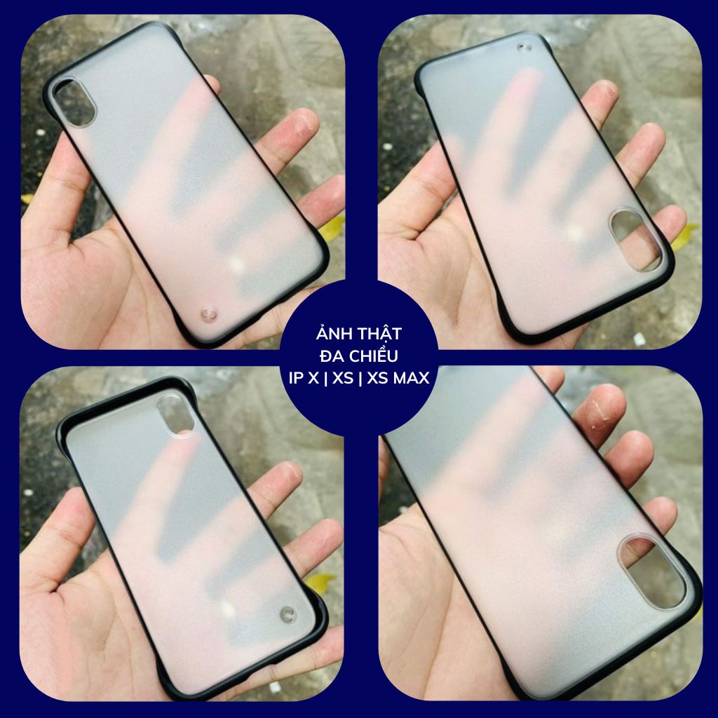 Ốp lưng iphone x ip xs xs max nửa cạnh lưng nhám chống bám vân tay bảo vệ camera phụ kiện điện thoại huỳnh tân store