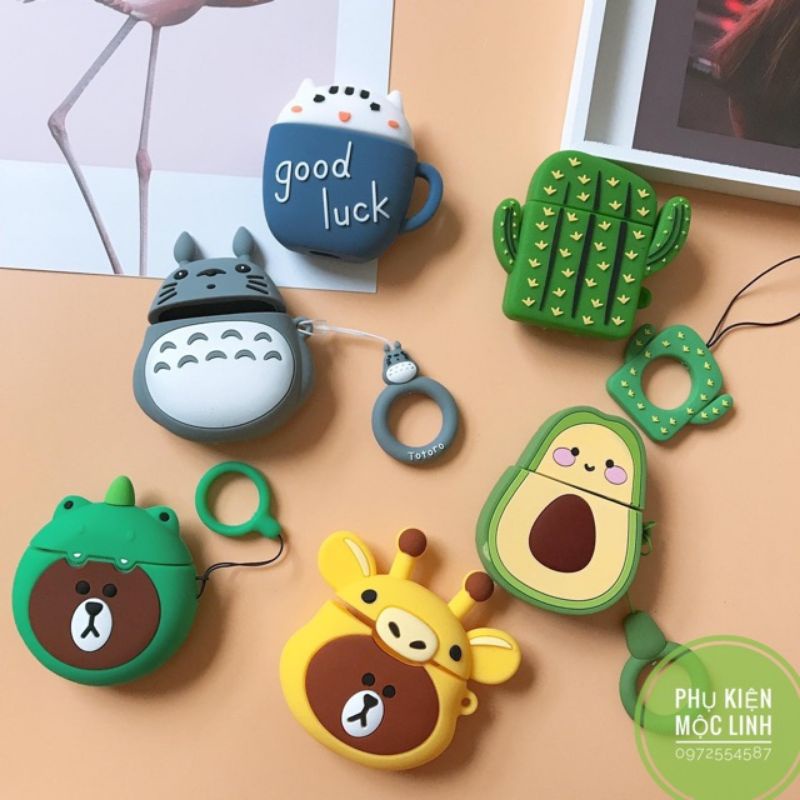 Case vỏ bao airpod 1 2 đựng tai nghe không dây airpods i11 i12 i18 i100 ... cute