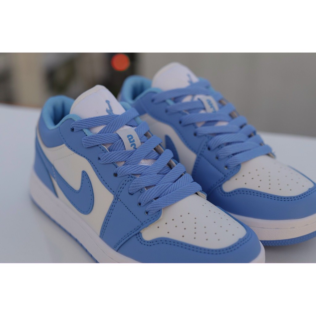 (Bill+tag+Box) Giày thể thao Air Jordan 1 Low UNC Xanh Trắng Cổ Thấp [Freeship]