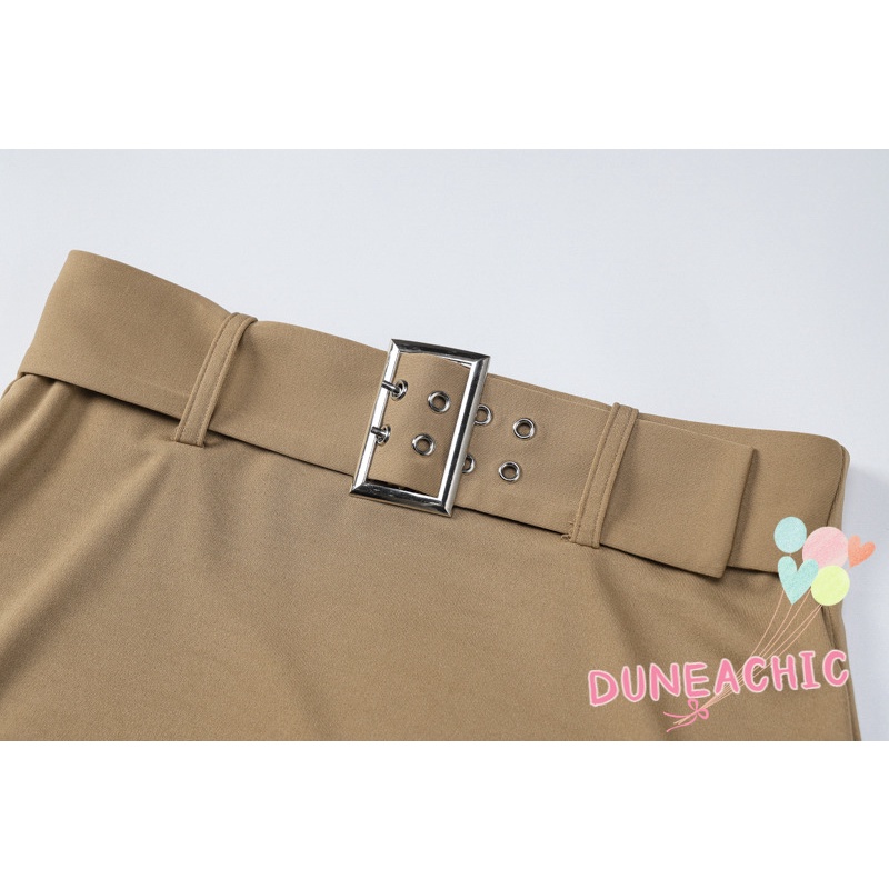 DUNEA Set Áo Yếm Hở Lưng + Chân Váy Midi Thời Trang Nữ