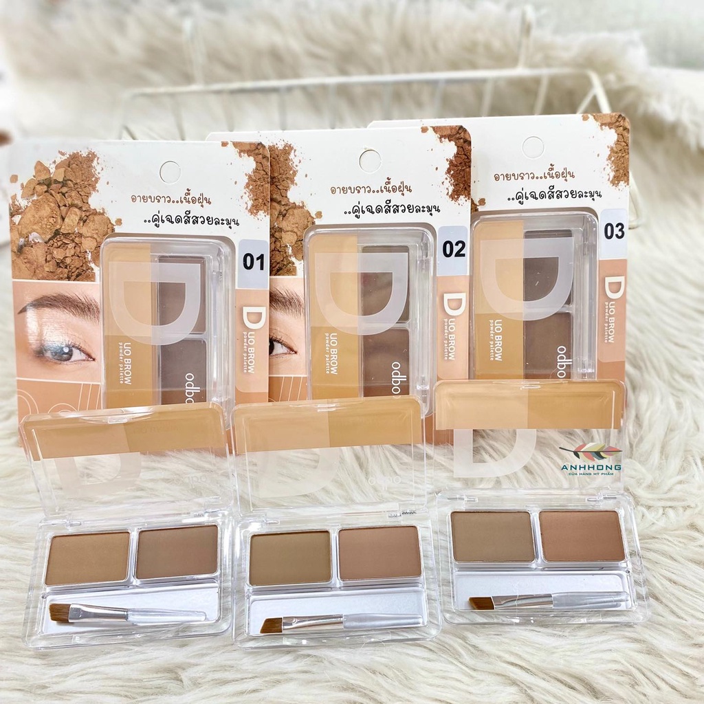 Bột Tán Chân Mày Odbo Tone Tự Nhiên Duo Brow Powder OD732 - Bột Kẻ Mày Tone Tự Nhiên