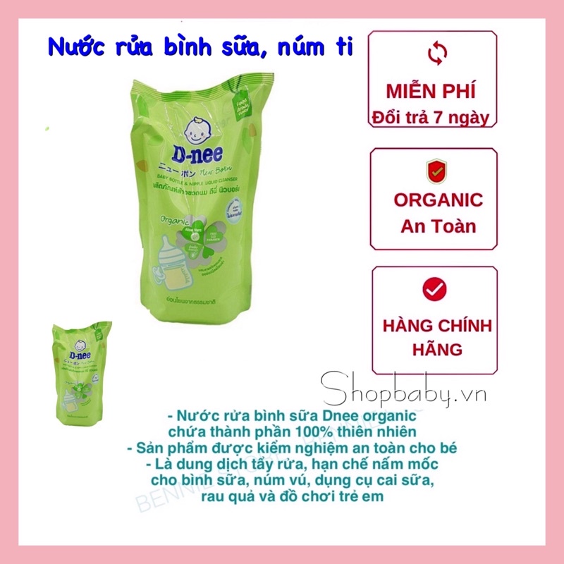 Nước rửa bình sữa dnee, rửa chén bát và rau quả hữu cơ an toàn cho bé thái lan