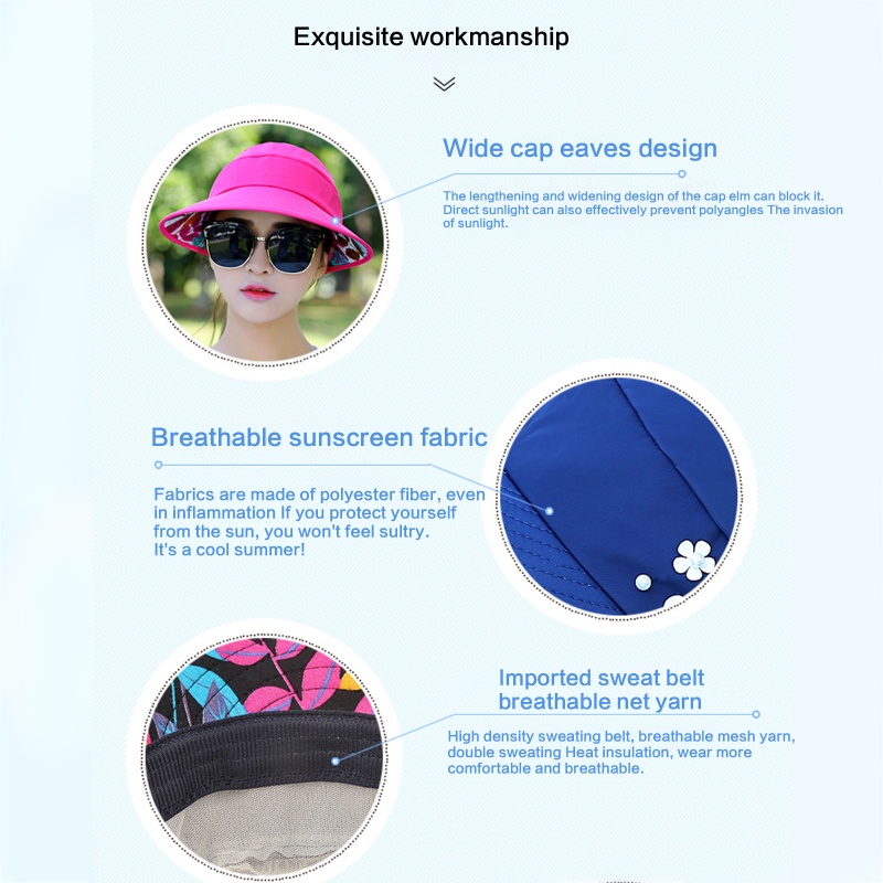 Mũ Rộng Vành Chống Nắng Có Thể Gấp Gọn Tiện Dụng Cho Nữ
