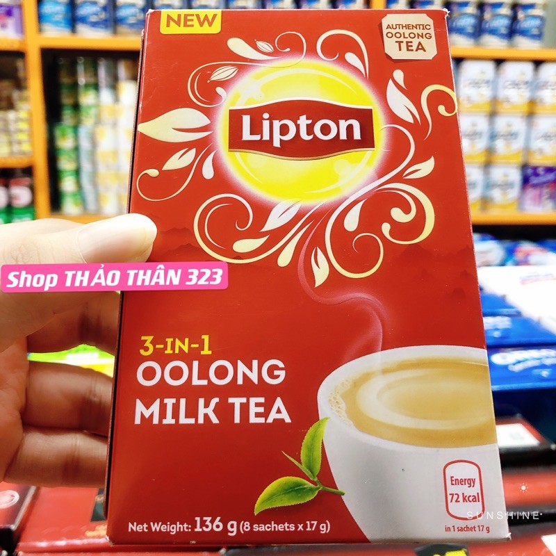 Date T1/2022-Trà Sữa OLong Lipton 3in1 136g (8gói x 17g)