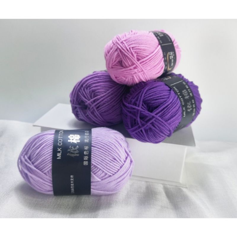 {1 cuộn màu ngẫu nhiên} - LEN MILK COTTON BÔNG SỮA YIMIAN 50GR