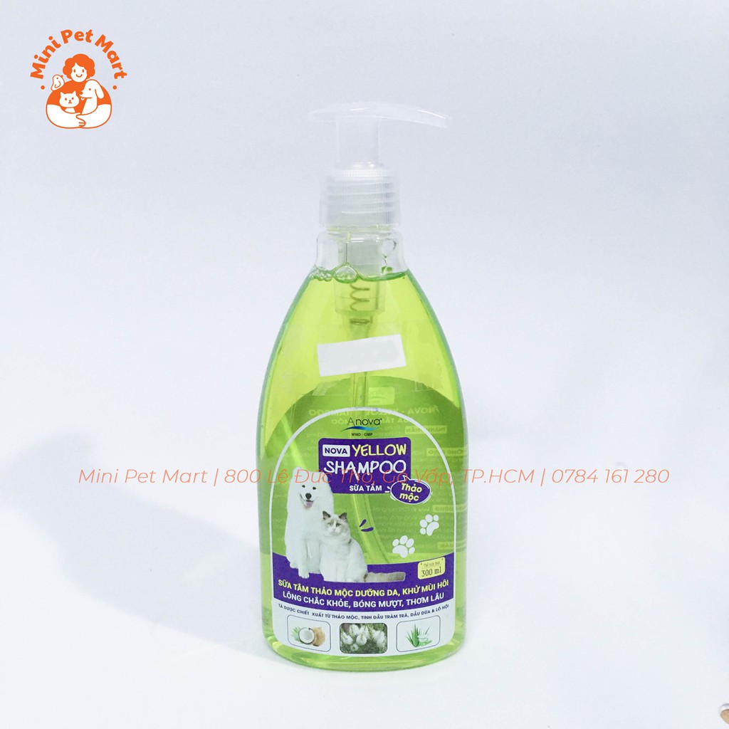 Sữa tắm thảo mộc cho chó, mèo NOVA YELLOW SHAMPOO - 300ml