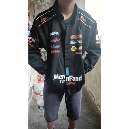Áo khoác bomber jacket varsity kaki nam nữ in hình + chữ cực chất phong cách Unisex