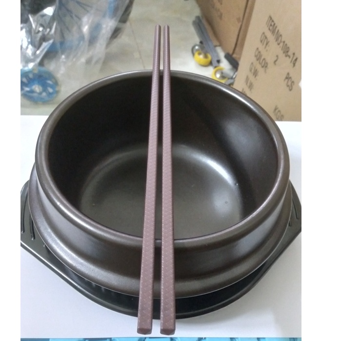 Hộp 10 đôi đũa nhựa Melamine màu Nâu cao cấp Size 25cm