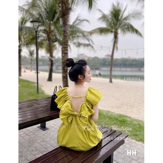 Đầm maxi thô tay cánh tiên phối nơ lưng!