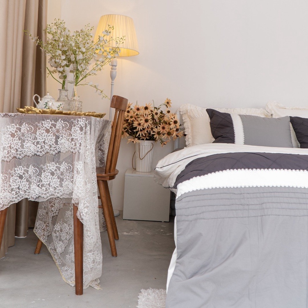 Bộ ga chun chần cao cấp Everon phong cách Hàn Quốc Freesia (Maison collection - mẫu mới)