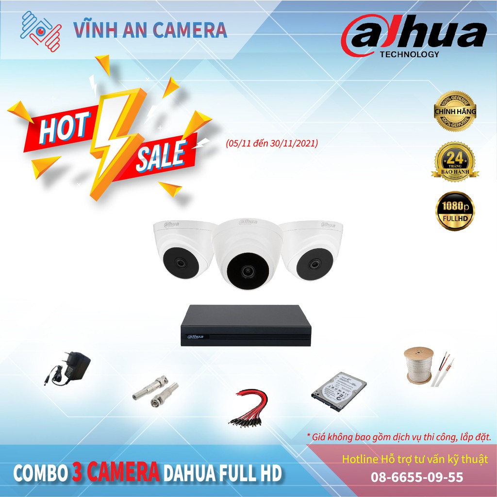 Combo 3 camera Dahua 2MP