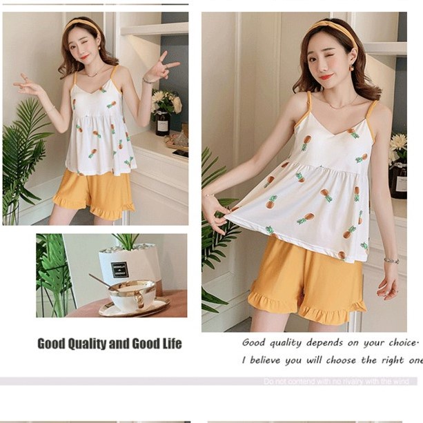 Đồ bộ nữ 2 dây mặc nhà thời trang mới nhất - Chất liệu Cotton cao cấp - ( Bộ 2 dây - mã BC-07 )