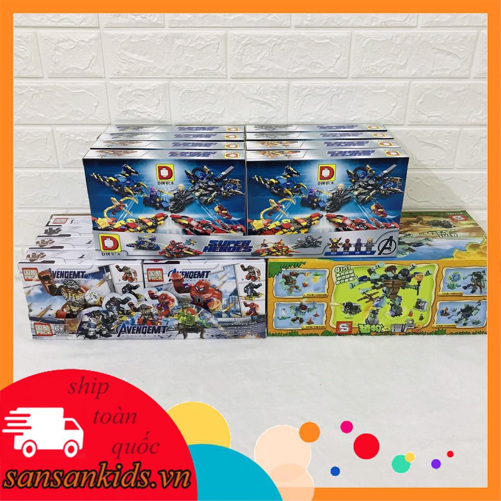 BỘ SƯU TẬP LEGO HỘP NHỎ CÁC LOẠI - lego zombie, đua thuyền, avenger, chiến sĩ, siêu nhân robot