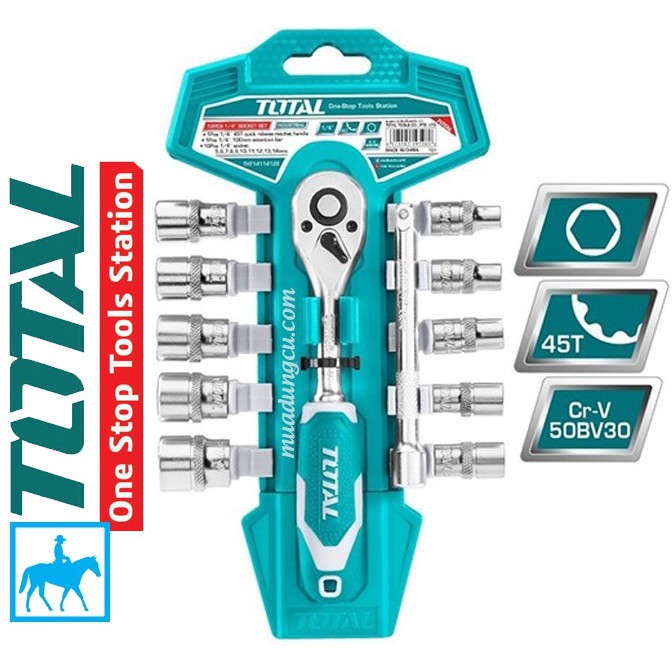 TOTAL Bộ cờ 12 lê lực và đầu tuýp THT14114126 Điện Sài Gòn