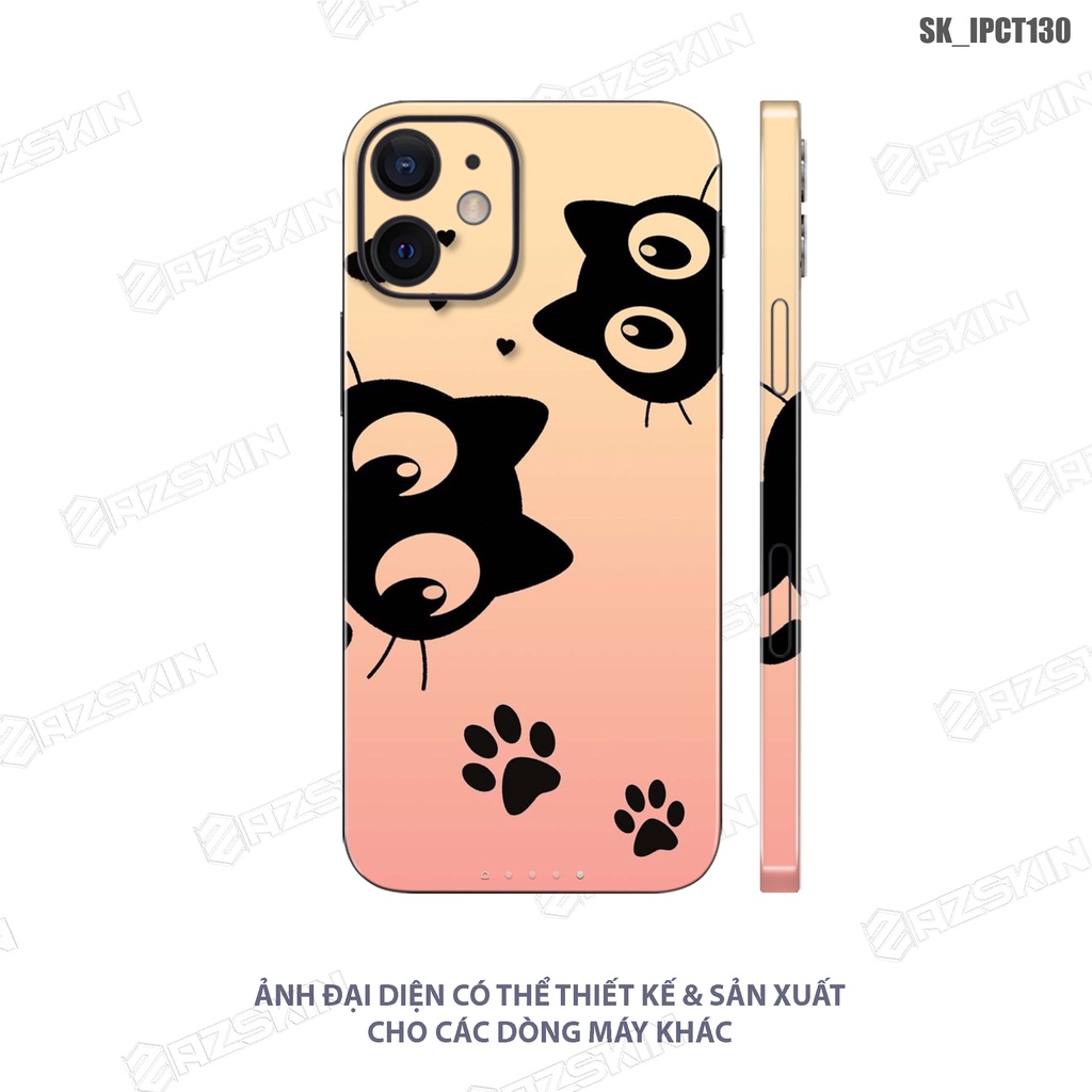 Miếng Dán Skin Hình Mèo Dành Cho  IPhone 7 - 13 Pro Max |SK_IPCT130| Chất Liệu 3M Cao Cấp, Khuôn Cắt CNC Dán Full Máy