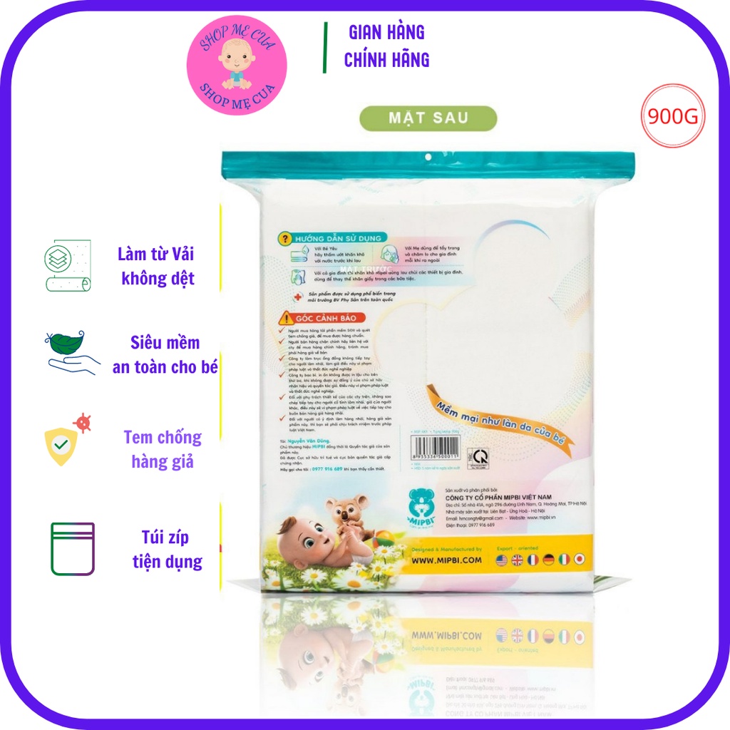 Khăn giấy khô đa năng Mipbi 900gr CÓ TEM CHỐNG HÀNG GIẢGiấy khô đa năng mipbi BỊCH TO TIẾT KIỆM