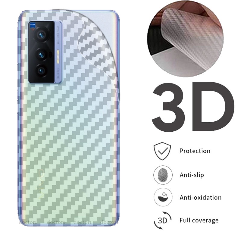 Dán mặt lưng điện thoại Carbon chống vân tay Cho VIVO X70 X60 X50 Pro