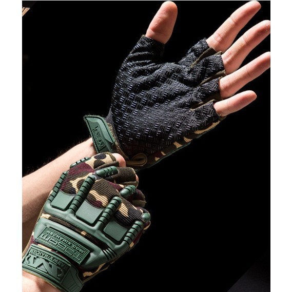 Găng tay đi xe máy Găng tay nửa ngón Motorcycle Gloves Sunscreen Outdoor Cycling Gloves Tactical Bike Racing Riding Gloves Exercise Fitness Half-finger Gloves Anti-skid Damping Wearable Breathable Gloves