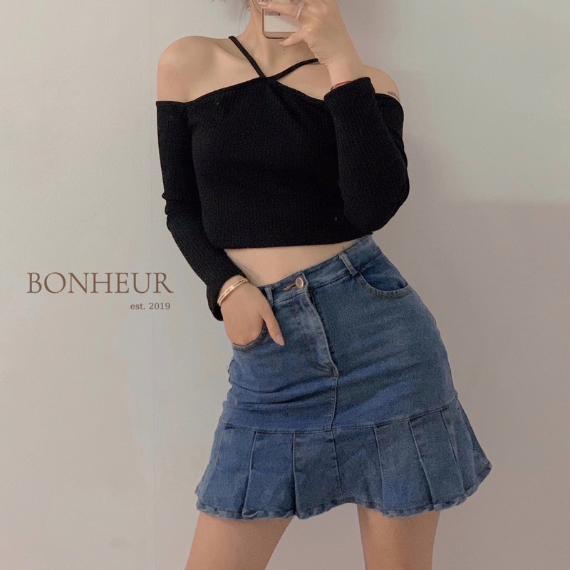 [Mã WASKT304 giảm 15% tối đa 30K đơn 99K] [ẢNH THẬT CLIP THẬT] Jennie Top áo cổ buộc dây trễ vai sang chảnh | BigBuy360 - bigbuy360.vn