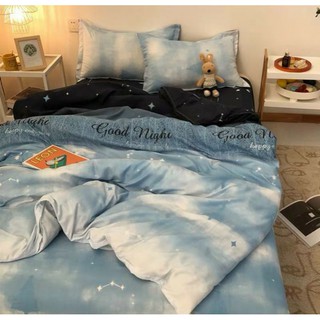 Bộ chăn ga gối bầu trời đêm mới cotton poly