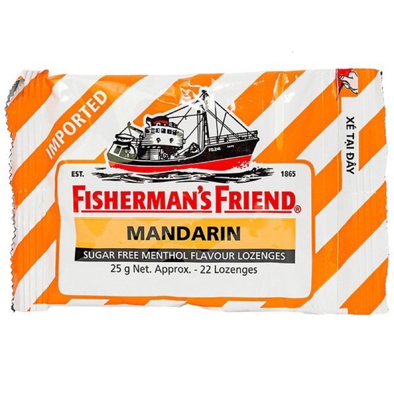 ✅(chính hãng) kẹo cay con tàu đủ hương vị Fisherman’s Firend 25g date mới