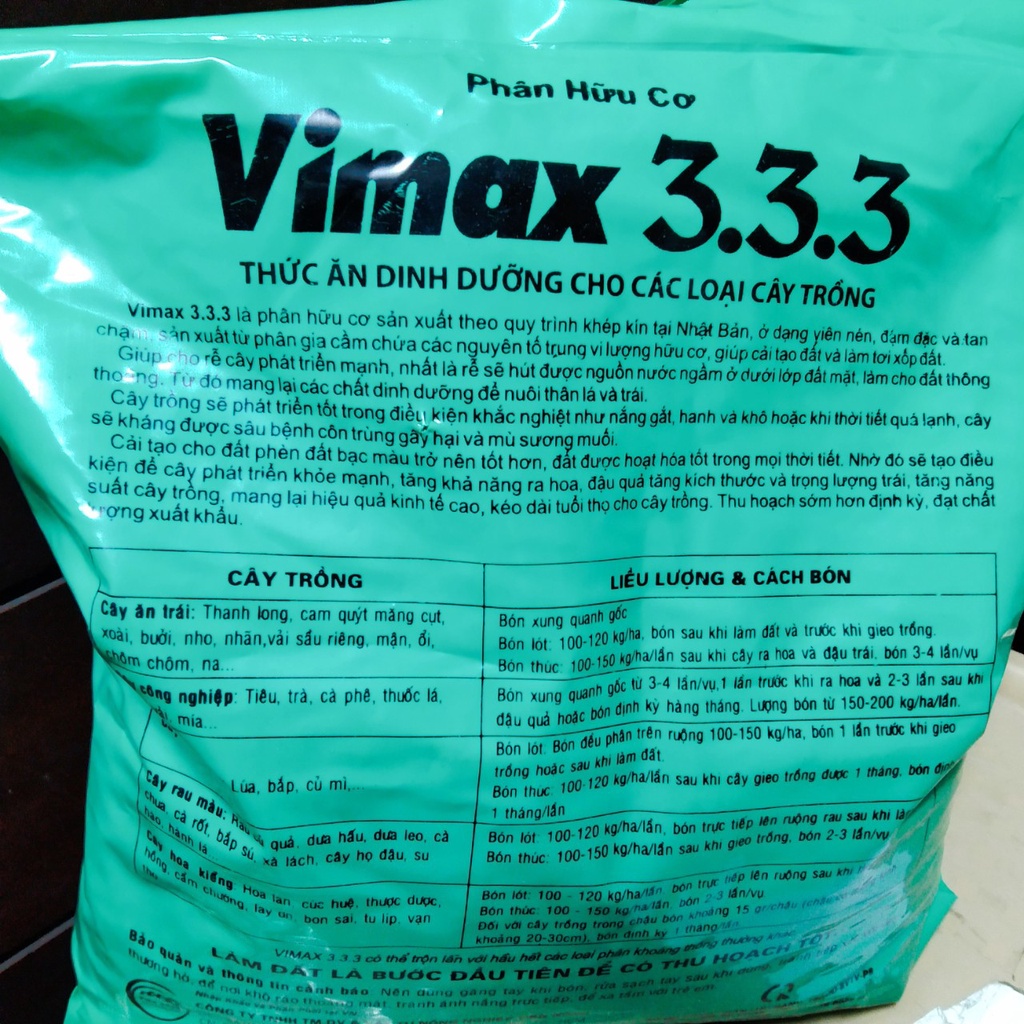 JAPAN 3.3.3 gói 1kg - Phân hữu cơ Nhật dạng viên nén dài, đậm đặc và tan chậm vimax