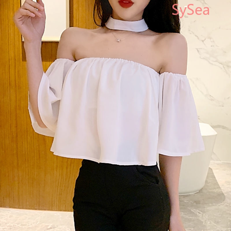 Áo Sơ Mi Trễ Vai Dáng Rộng Thiết Kế Quyến Rũ Cho Nữ