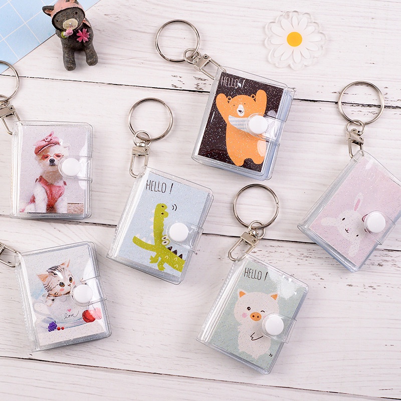 Album Ảnh Mini 16 Ngăn 2 inch Kèm Móc Khóa/Thẻ Tên/Thẻ Tên Tiện Dụng
