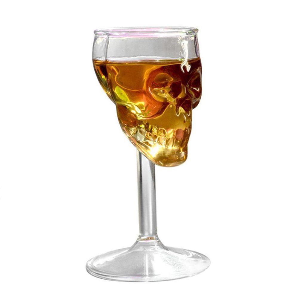 Ly Rượu Whiskey Thủy Tinh Trong Suốt Hình Đầu Lâu Chịu Nhiệt Cao 75ml
